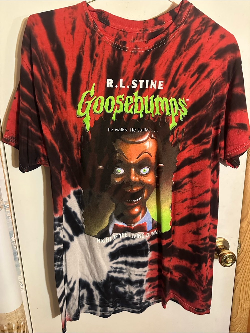 Goosebumps R.L. Stine Red Tie-Dye Short Sleeve Tee